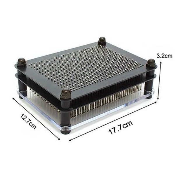 PinArt - 3D vggkonst, svart/silver