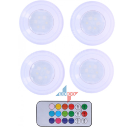 Grundig LED spot - trdls, 4 stk. inkl. Fjernbetjening