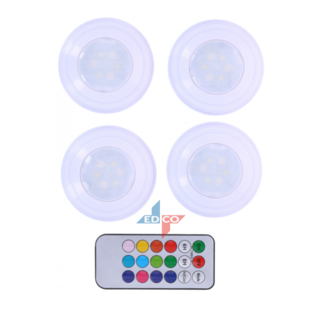 Grundig LED spot - trdls, 4 stk. inkl. Fjernbetjening