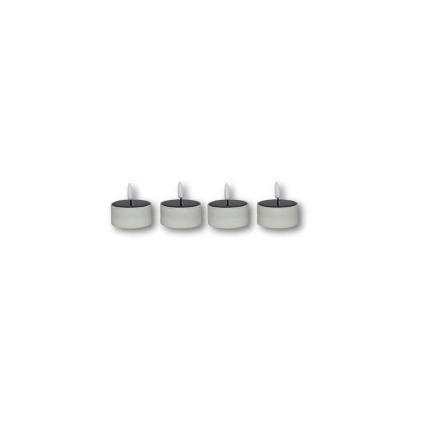 LED fyrfadslys m. solcellefunktion, 4 stk