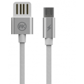 Micro USB kabel - 1 meter, nylon, hvid