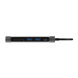 USB-C til HDMI, 2 x USB 3.0, SD+TF card slot, PD