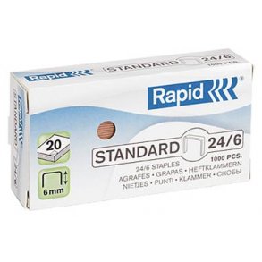 Rapid Hfteklammer 24/6 1M CU Standard _sk/20000 stk 