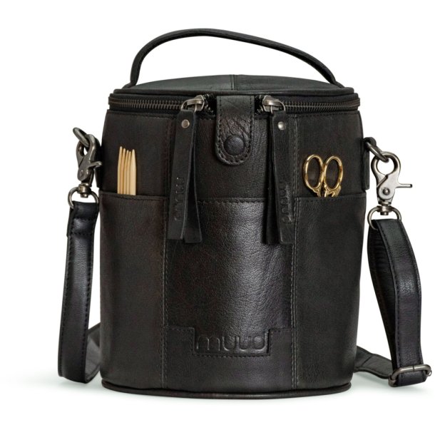 Muud Saturn Taske - Lder, Sort