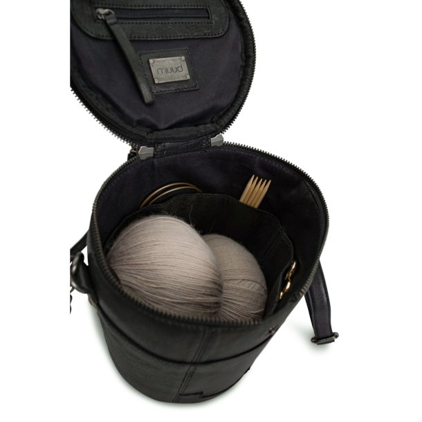 Muud Saturn Taske - Lder, Sort