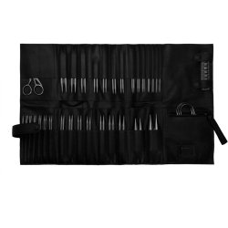 Muud Stockholm XL Etui til Strikkepinde - Lder, Sort