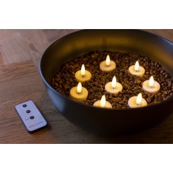 LED fyrfadslys, hvid, 8 stk. inkl. fjernbetjening