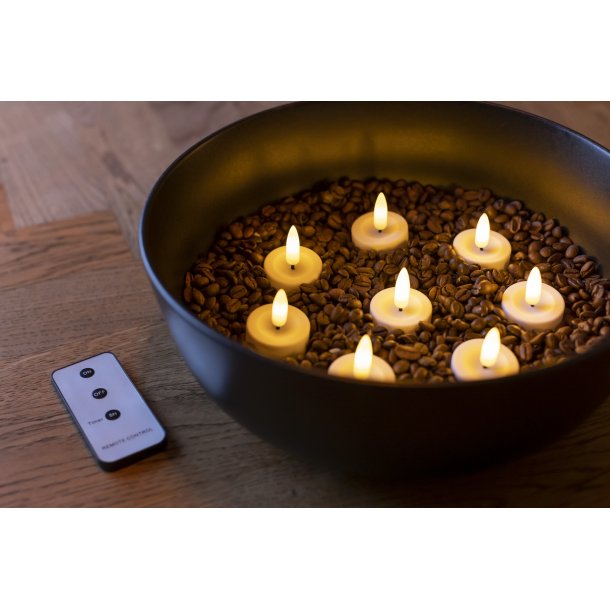 LED fyrfadslys, hvid, 8 stk. inkl. fjernbetjening