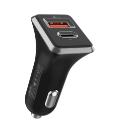 Biloplader, USB 3.1 A adapter, sort