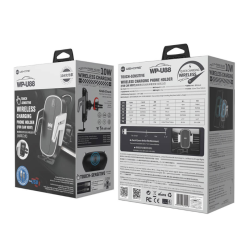 Trdls oplader og mobilholder - til bil, 10W, sort/slv