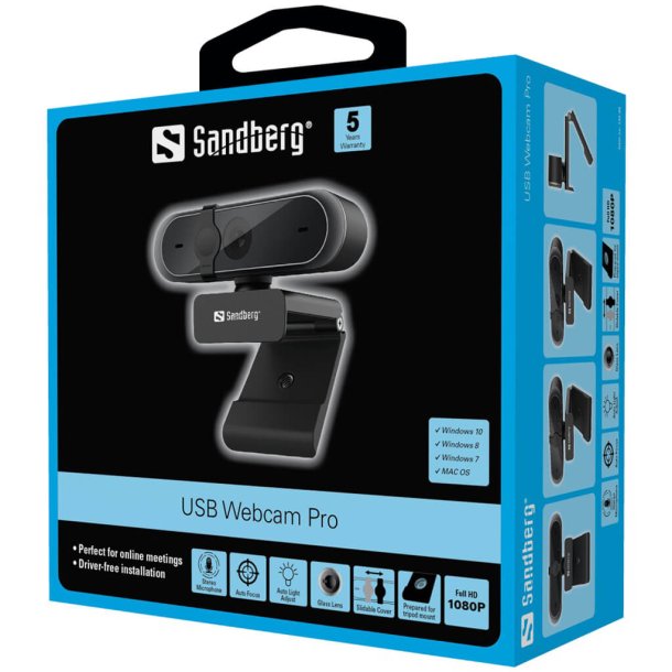 Sandberg USB Webcam Pro, Sort
