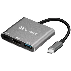 Sandberg cUSB-C Mini Dock HDMI+USB, Hvid
