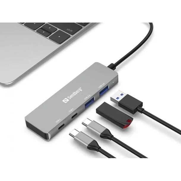 Sandberg USB-C to 2xUSB-A + 2xUSB-C Hub