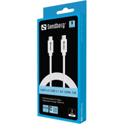 Sandberg USB-C>C kabel USB 3.1 G2 100W, 1M