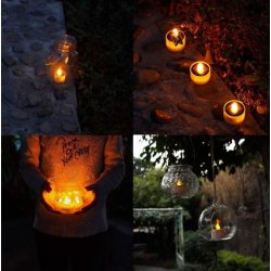 LED fyrfadslys m. solcellefunktion, 4 stk