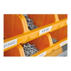 DYMO Tape Rhino 12 mm (5,5 m), Permanent Polyester - sort/hvid