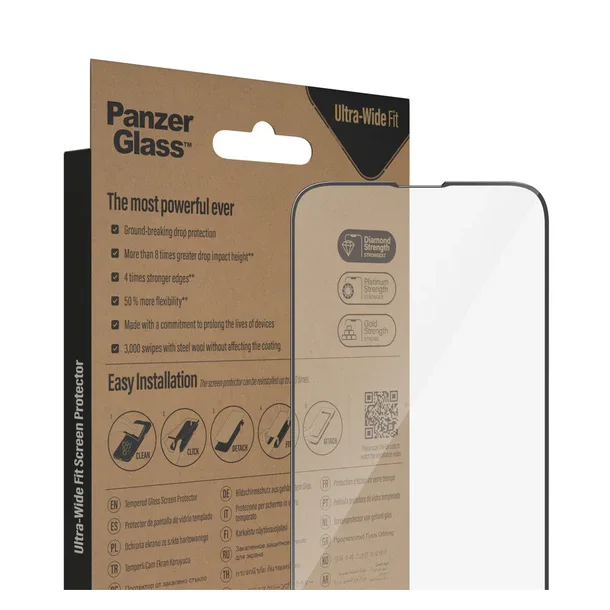 PanzerGlass skrmbeskyttelse iPhone 14 Pro Max - Ultra-Wide Fit, antibakteriel