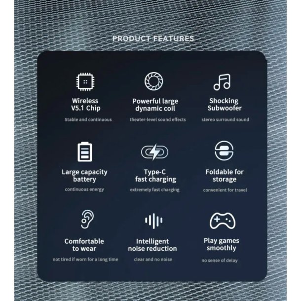 Bluetooth hretelefoner VJ 364 m. noise-cancelling, sort