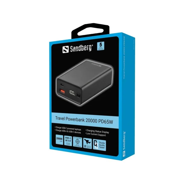 Sandberg Travel Powerbank 20000 PD65W