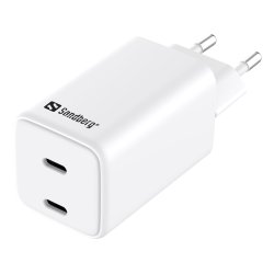 Sandberg AC Oplader med dobbelt USB-C PD65W EU