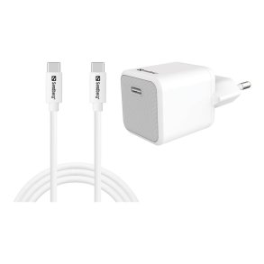 Sandberg USB-C 20W Oplader EU med USB-C til USB-C kabel
