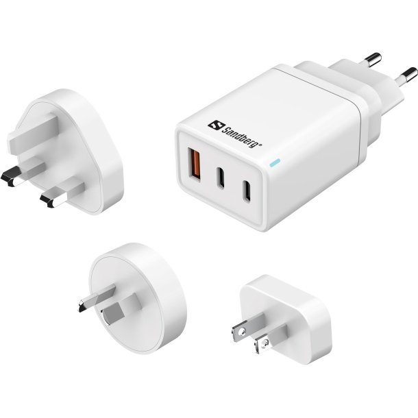Sandberg 3i1 Rejseoplader USB-C/A 65W