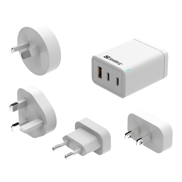 Sandberg 3i1 Rejseoplader USB-C/A 65W