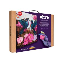3D mal efter tal med air clay � kolibrier og blomster