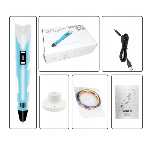 3D pen med LED-display og PLA filament � 12 farver 