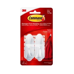 3M Command Krog - Mellem, Hvid (2 stk)