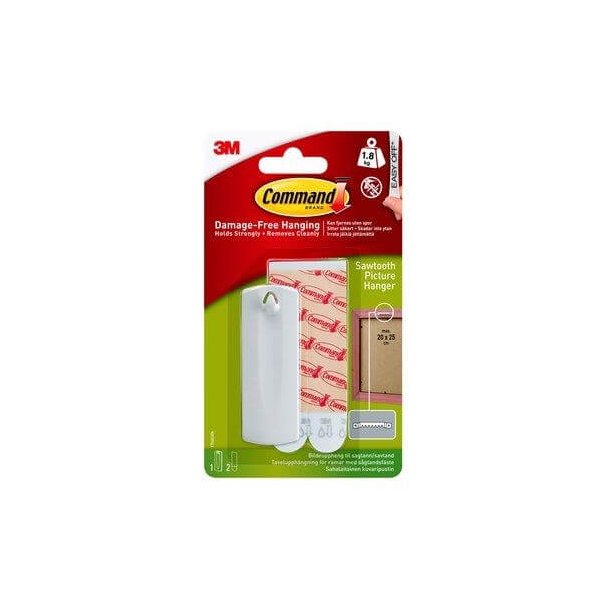 3M Command Krog Savtand - Stor, Hvid (2 klbestrips)