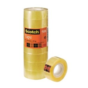 3M ScotchTape, 15 mm x 33 m, klar, 10 stk