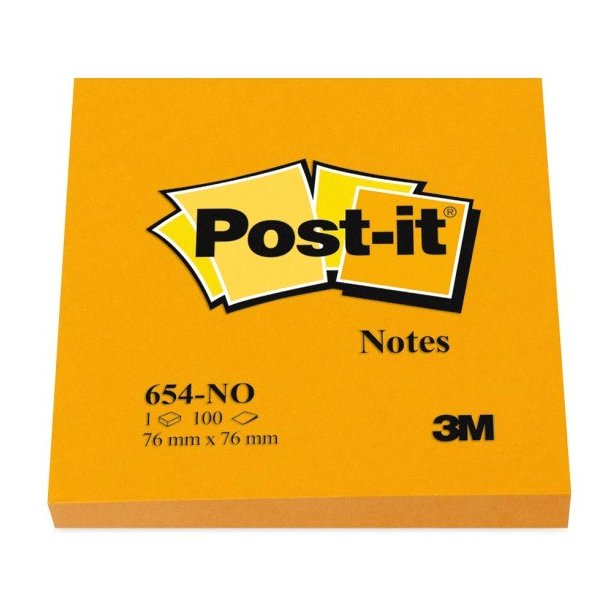 3M Post-it Notes 76x76 mm Neonorange - 6 blokke