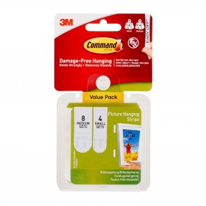 3M Command Klbestrips til Billedophng Value Pack - Hvid (8 medium, 4 sm)