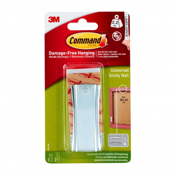 3M Command Ekstra Stort Universal Billedophng - Metal (1 ophng)