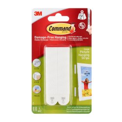 3M Command strips til billedophng, hvid, 4 x 2 store strips