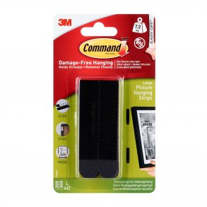 3M Command Klbestrips til Billedophng - Sort (4 store)