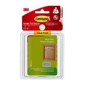 3M Command Billedophng til Wire Value Pack - Hvid (3 ophng, 6 store klbestrips)