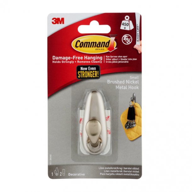 3M Command Forever Classic Lille Metalkrog - Brstet Nikkel