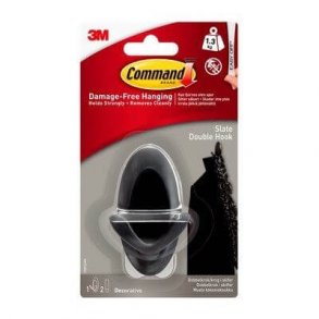 3M Command Dobbeltkrog - Skiferfinish