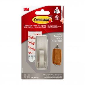 3M Command Mellemstor Metalkrog - Brstet Nikkel
