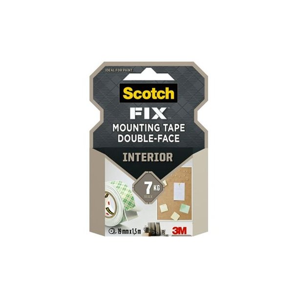3M Scotch Strong Monteringstejp 19 mm x 1,5 m, vit