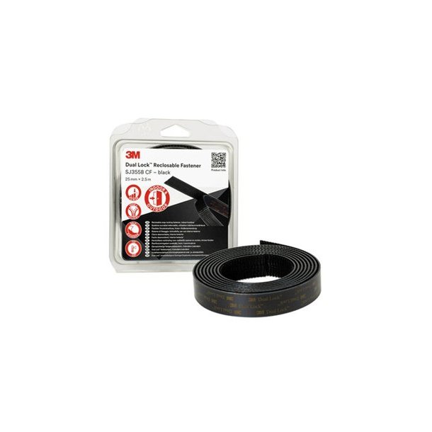 3M ScotchGenlukkelig Tape 25 mm x 2.5 m, sort, 4 stk