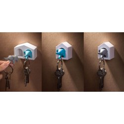 Qualy design Hvid Ngleholder med Bl Elefant