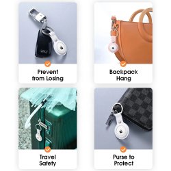 SERO AirTag silikonfodral med nyckelring/karbinhake, vit