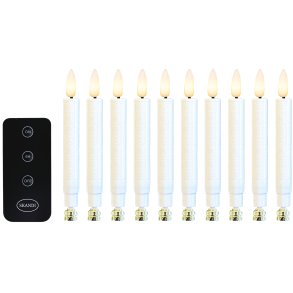 LED Juletrslys (passer til Georg Jensen), hvid, 10 stk. med justerbar klips og fjernbetjening