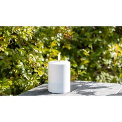 Udendørs Solcelle Bloklys Ø7,5 x H10 cm, hvid