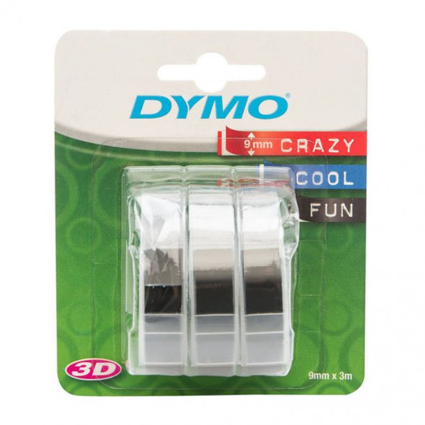Dymo Tape 9mmx3m sort (x3)