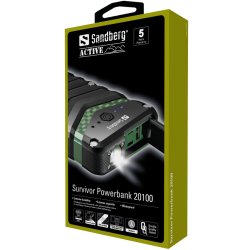 Sandberg PowerBank Survivor 20100 mAh, Svart