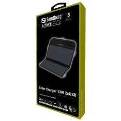 Sandberg Solar Charger 13W 2xUSB, Sort